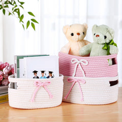 Breling Coquette bow 3D bow decor basket set showcasing triple sizes