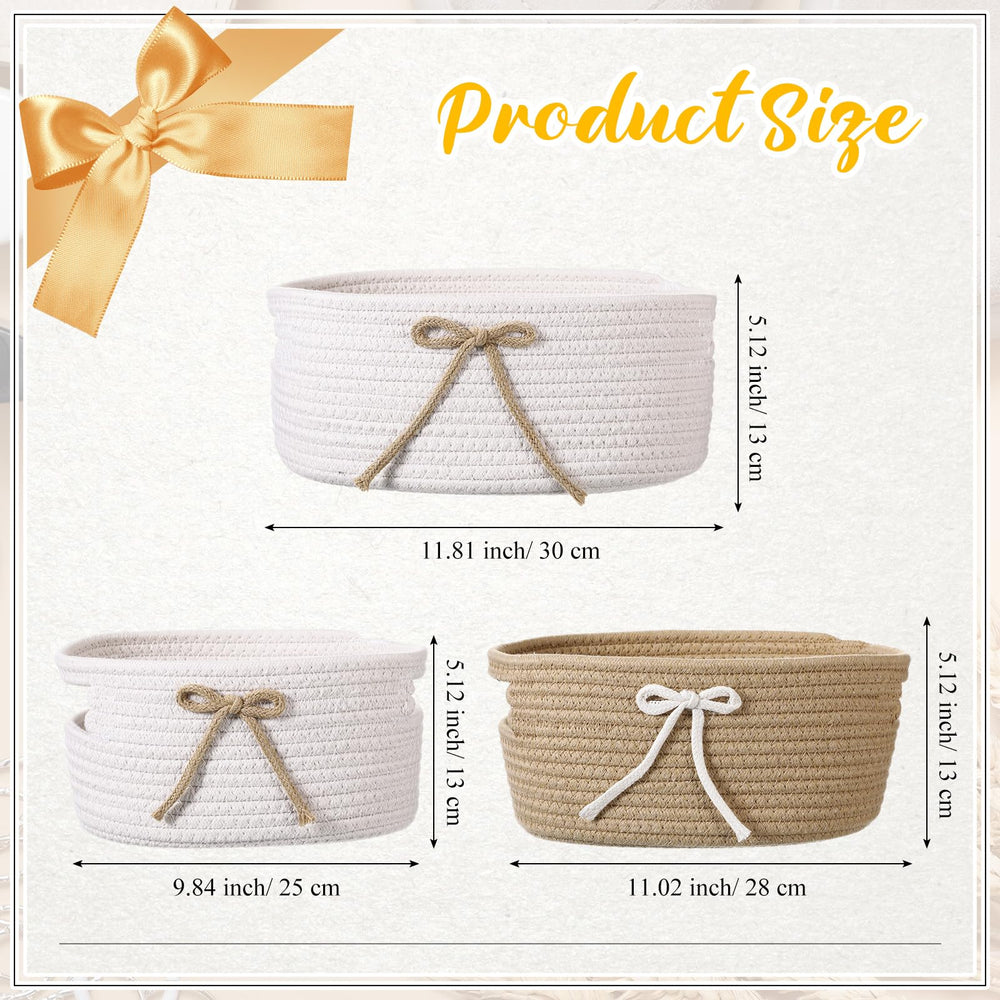 Breling Coquette Bow Storage Basket with side handles for everyday carrying.