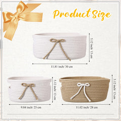 Breling Coquette Bow Storage Basket with side handles for everyday carrying.