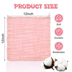 Breling muslin washcloth close-up highlights six-layer thickness for superior absorbency.