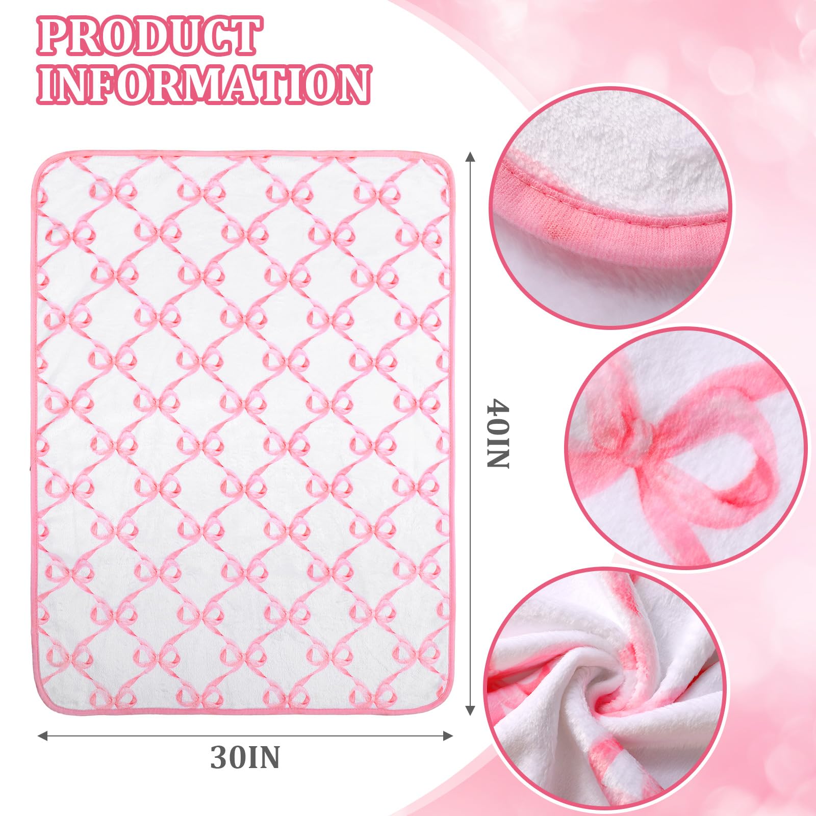 Breling pink bow blanket in crib offers gentle warmth for baby sleep