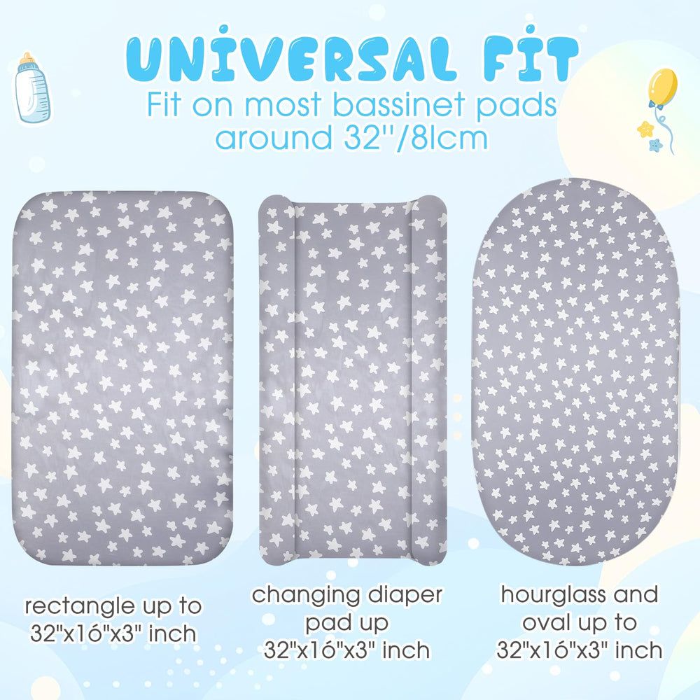 Breling satin bassinet sheet clouds white provides gentle feel and skin-friendly comfort
