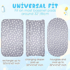 Breling satin bassinet sheet clouds white provides gentle feel and skin-friendly comfort