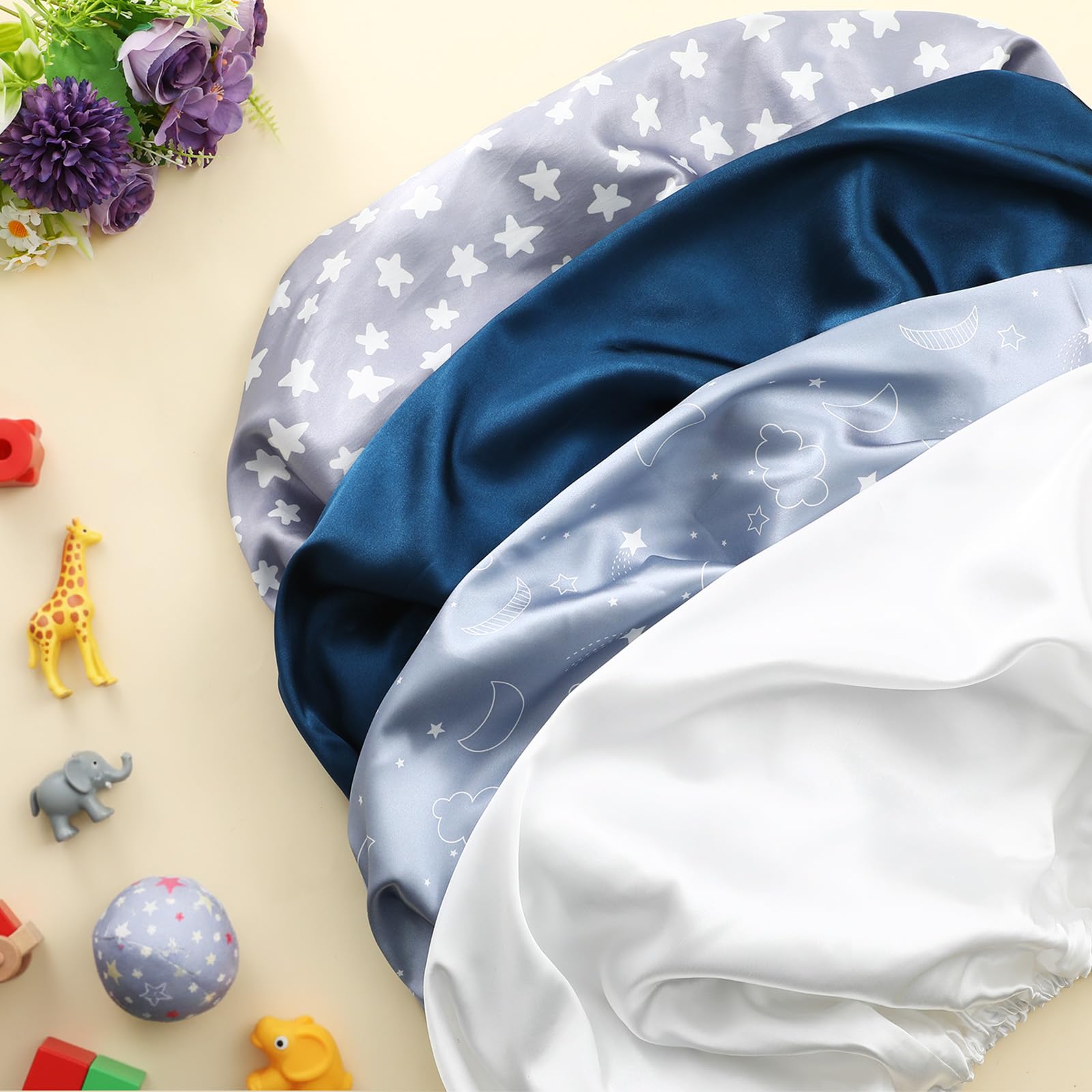 Breling satin bassinet sheet elastic edge keeps the mattress covered securely