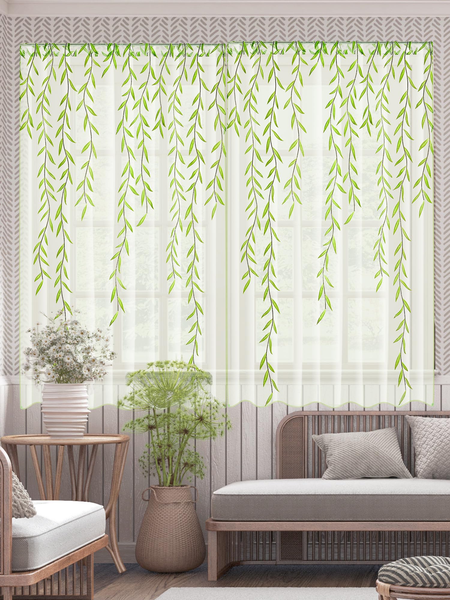 Breling Willow Voile Curtains two-piece set view for airy room ambiance