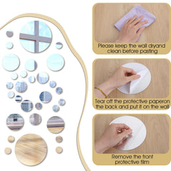 Bremorou Circle Mirror Collection 5.5cm tile—bright reflection for cabinets.