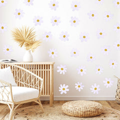 Bremorou nursery and bedroom daisy decor creates warm, cozy ambiance.