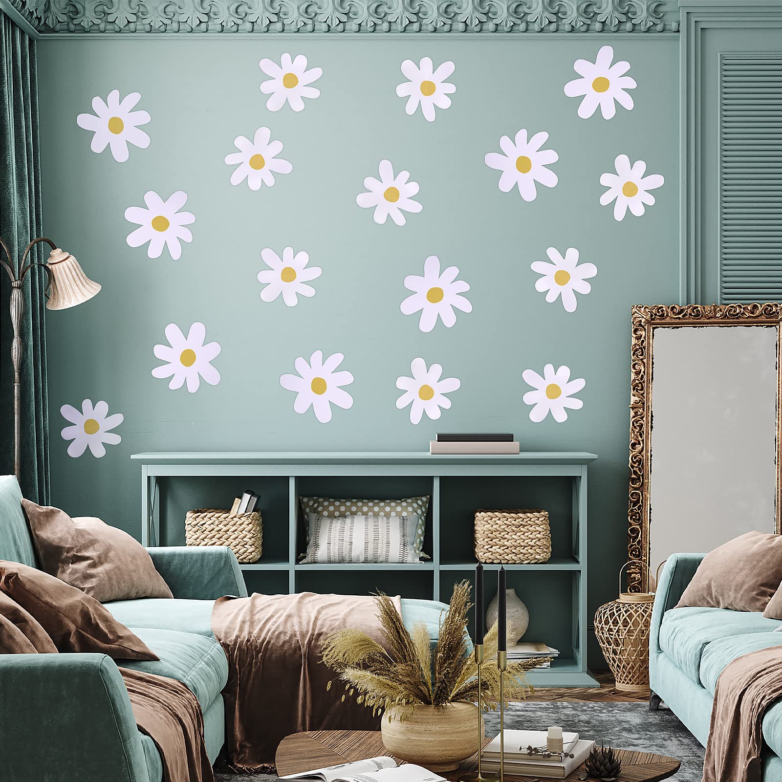Bremorou classroom and office daisy wall decals add playful charm.