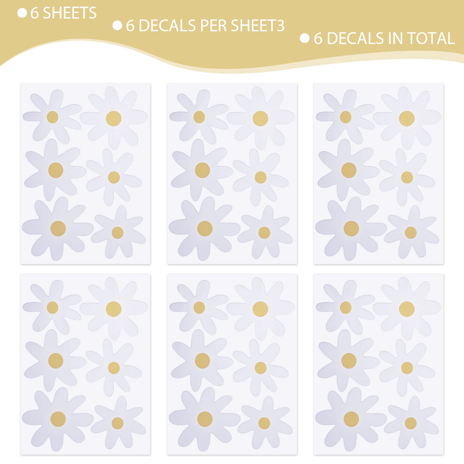 Bremorou easy-peel daisy sticker helps you rework decor without mess.