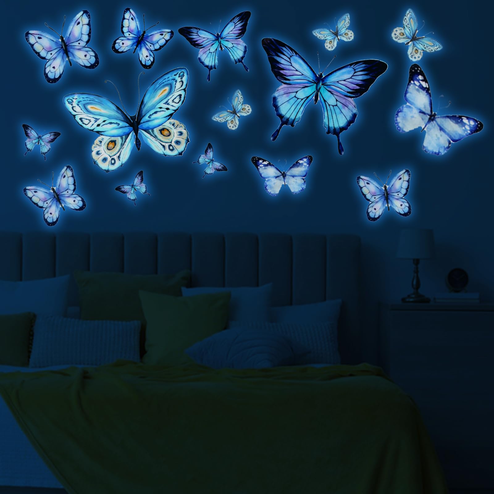 Bremorou glow-in-the-dark-butterflies removable decals for quick room redesigns.