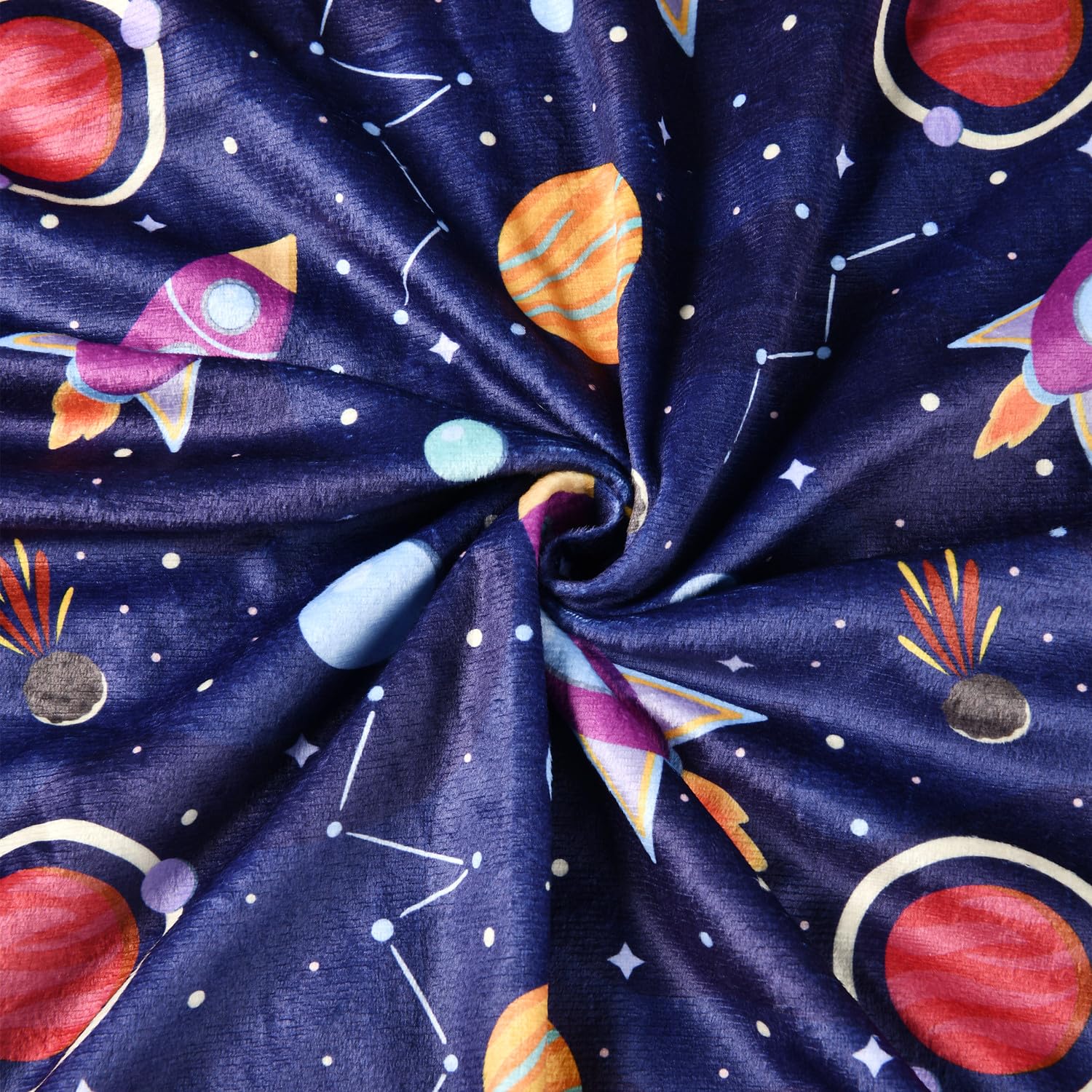 Brenaly blanket dotted-back-detail shows two-layer design for breathable, cozy naps.