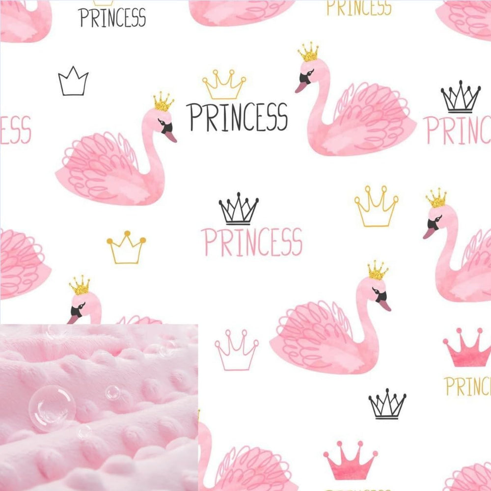 Brenaly pink swan design close-up highlighting soft plush texture