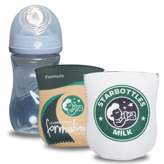 BREW PANTS coozies for baby bottle design 2 front keep bottles cool and easy to grip.