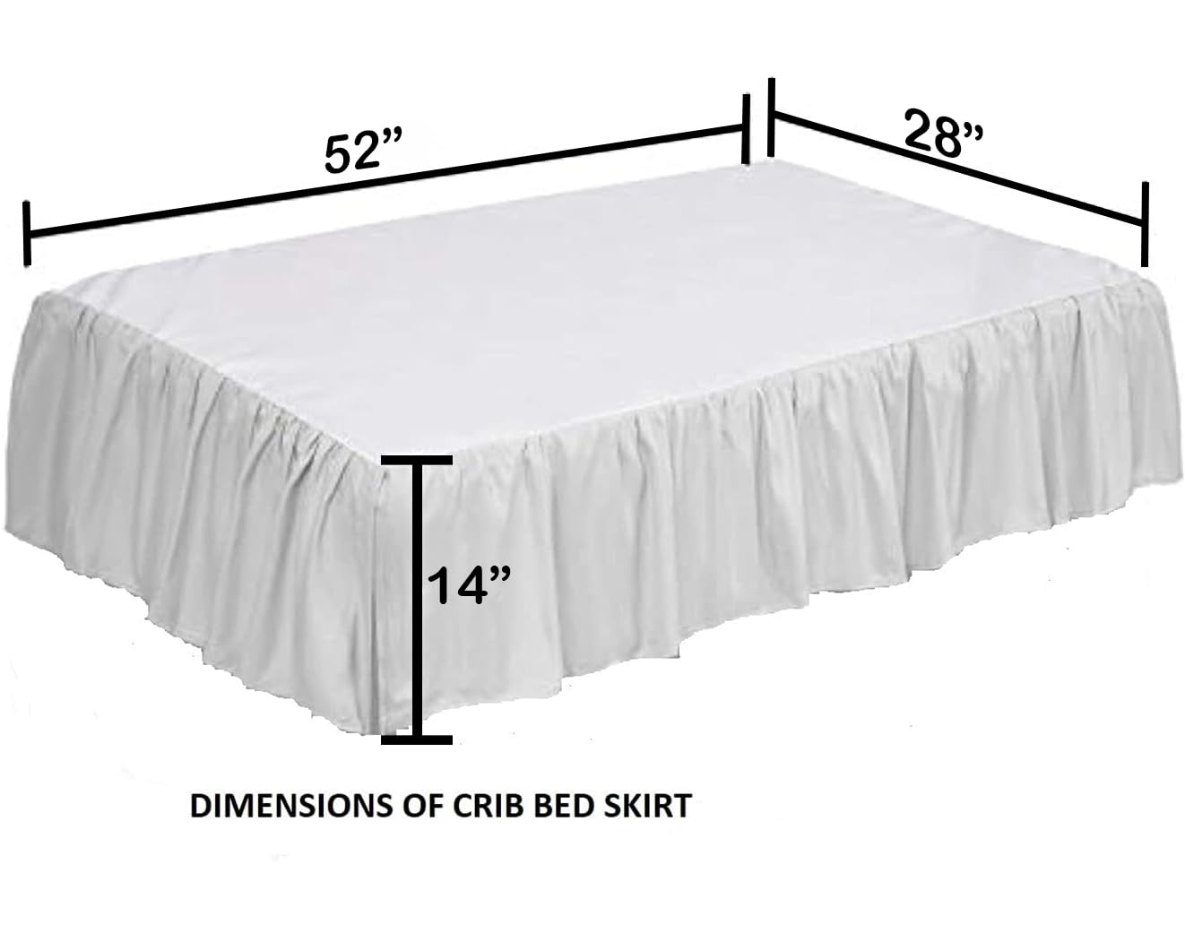 Bright Bedding elastic-fit skirt demonstrates easy on/off and secure crib fitting.