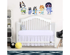 Bright Bedding microfiber texture suggests breathable, durable nursery coverage.