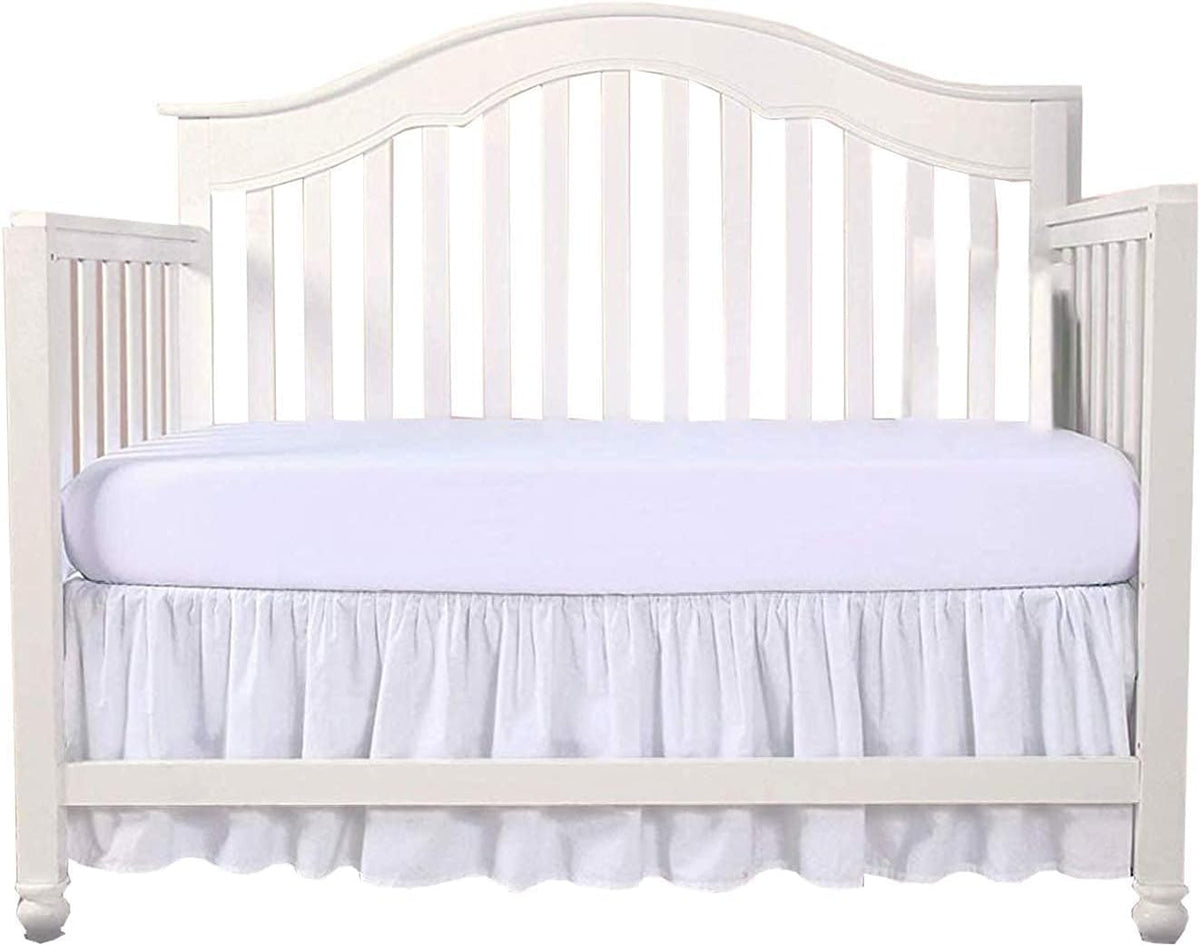Bright Bedding crib bed skirt with split corners adds a polished, tidy look to nurseries.