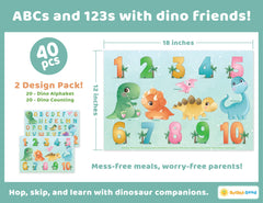 Bright Seed disposable placemats abc-123-design encourage learning during meals.