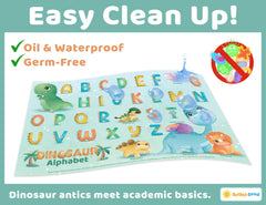 Bright Seed disposable placemats for restaurant-travel use with kid-friendly designs.