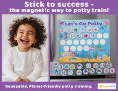 Bright Seed Mermaids Potty Chart closeup features mermaid design to engage kids during training.