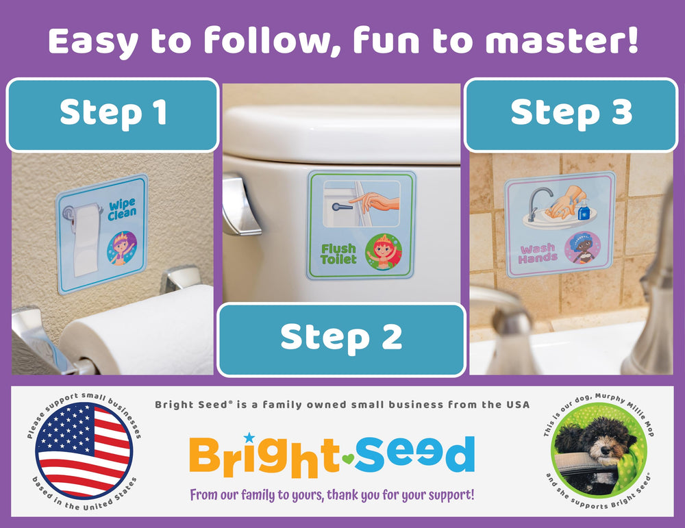Bright Seed Mermaids Potty Chart packaging reveals 28 reusable chips for rewarding milestones.