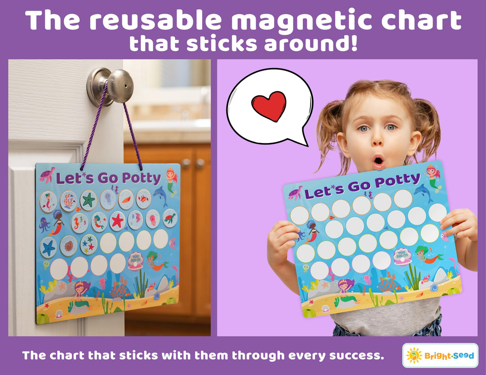 Bright Seed Mermaids Potty Chart progress view captures daily achievements and motivation.