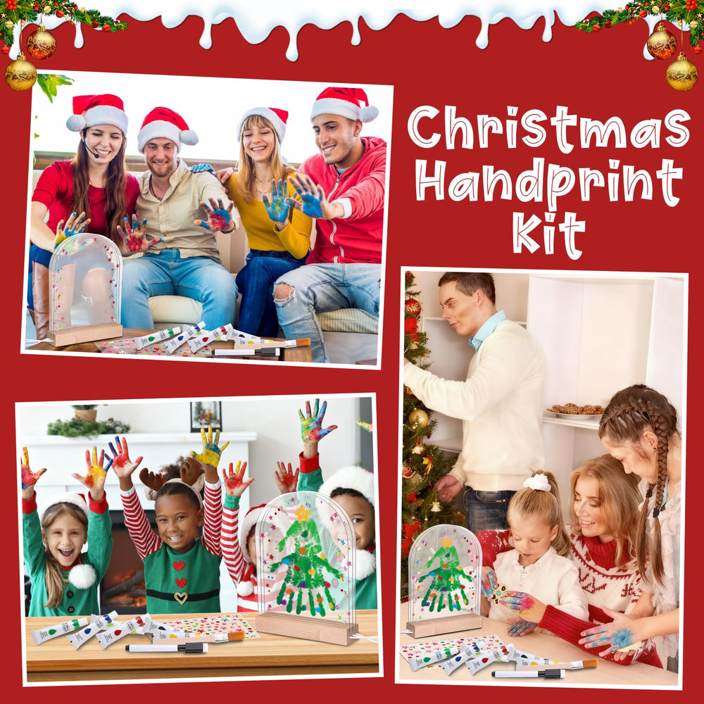 BrightRow Christmas handprint display inspires joyful memories as a tabletop decor piece.