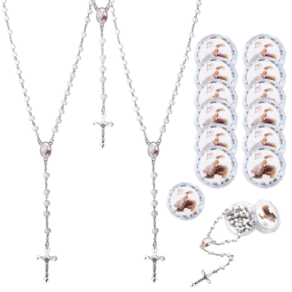 Brilucky guardian baby angel rosary pack box gift-ready for baptisms