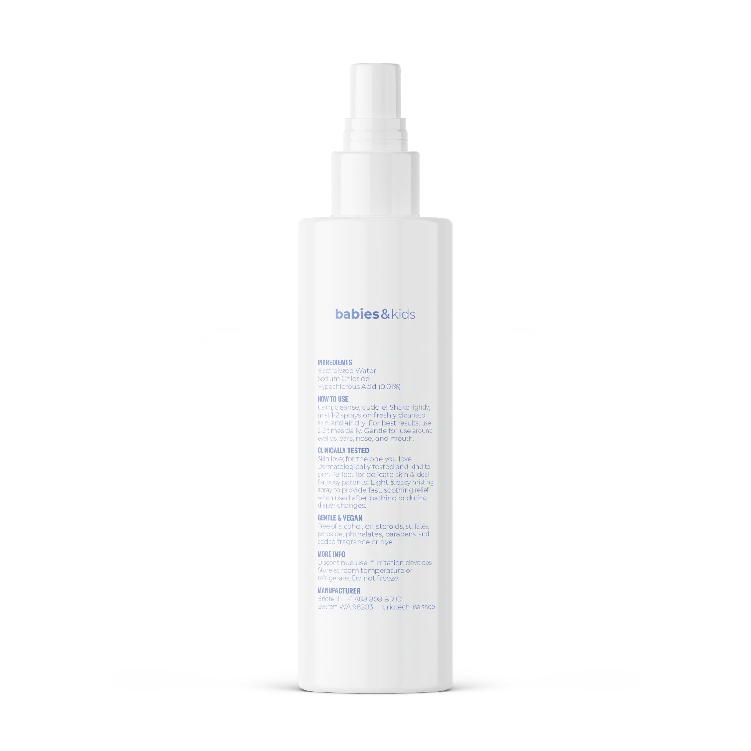 BRIOTECH Baby Skin Love Spray 4 oz pack offers convenient family size