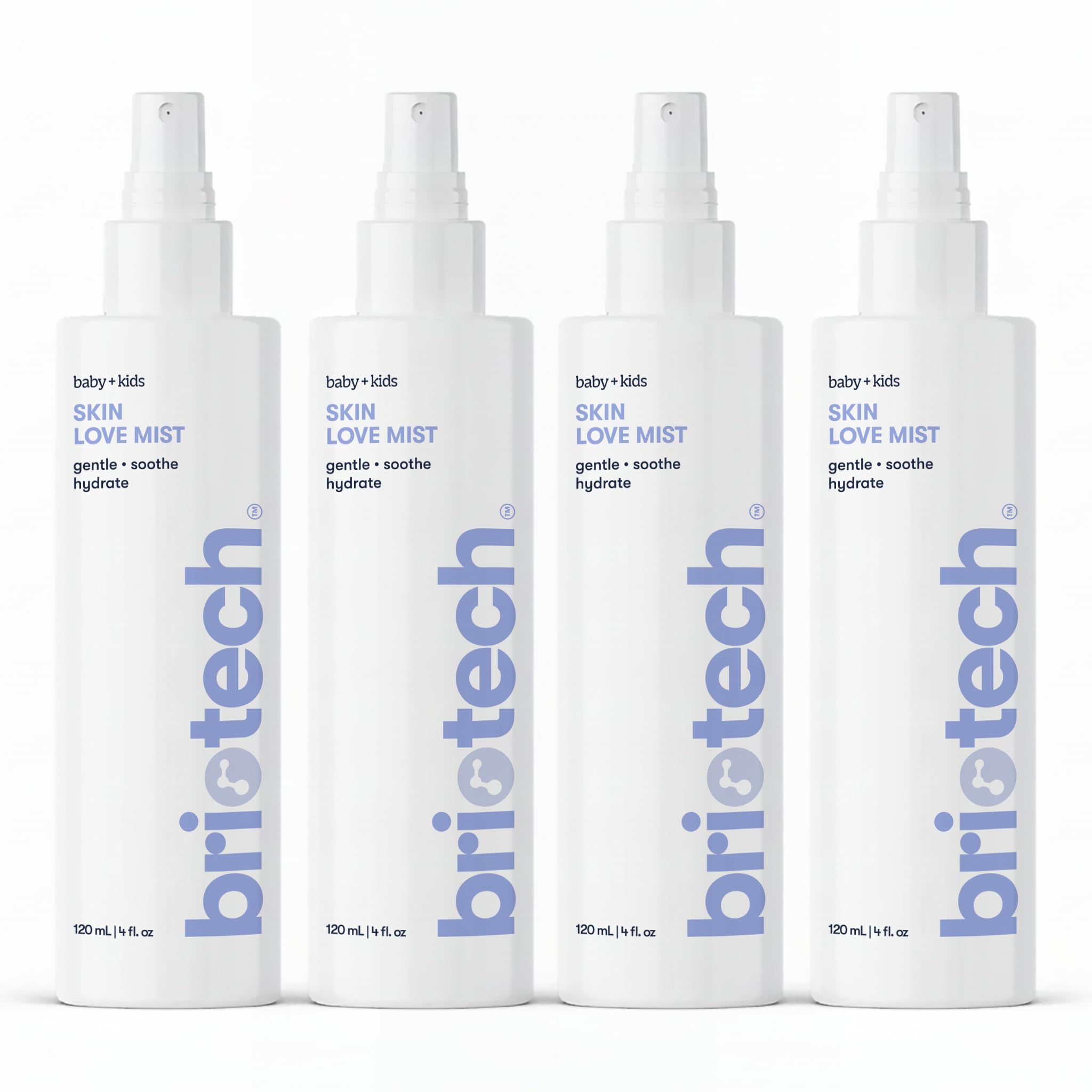 BRIOTECH Baby Skin Love Spray bottle—gentle fragrance-free soothing mist for delicate skin