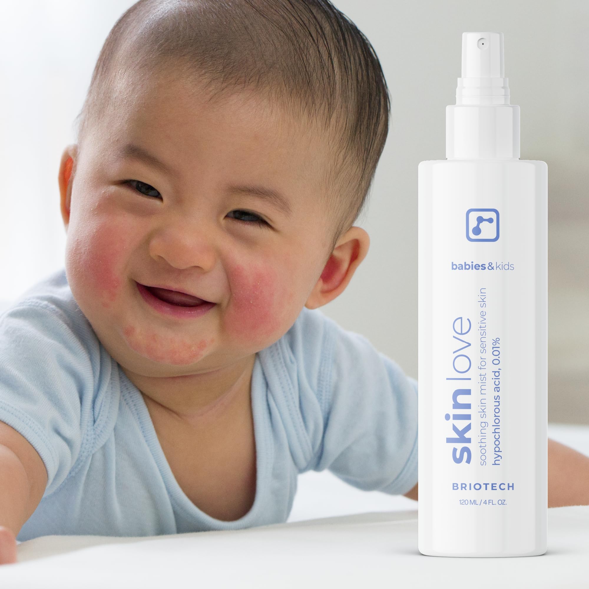 BRIOTECH Baby Skin Love Spray eye-safe capability for sensitive areas around eyes