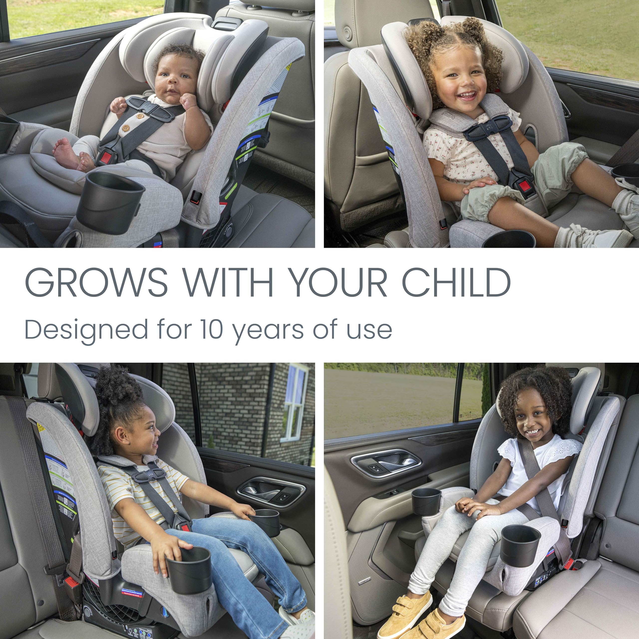 Britax One4Life Slim converts to forward-facing mode for growing toddlers.