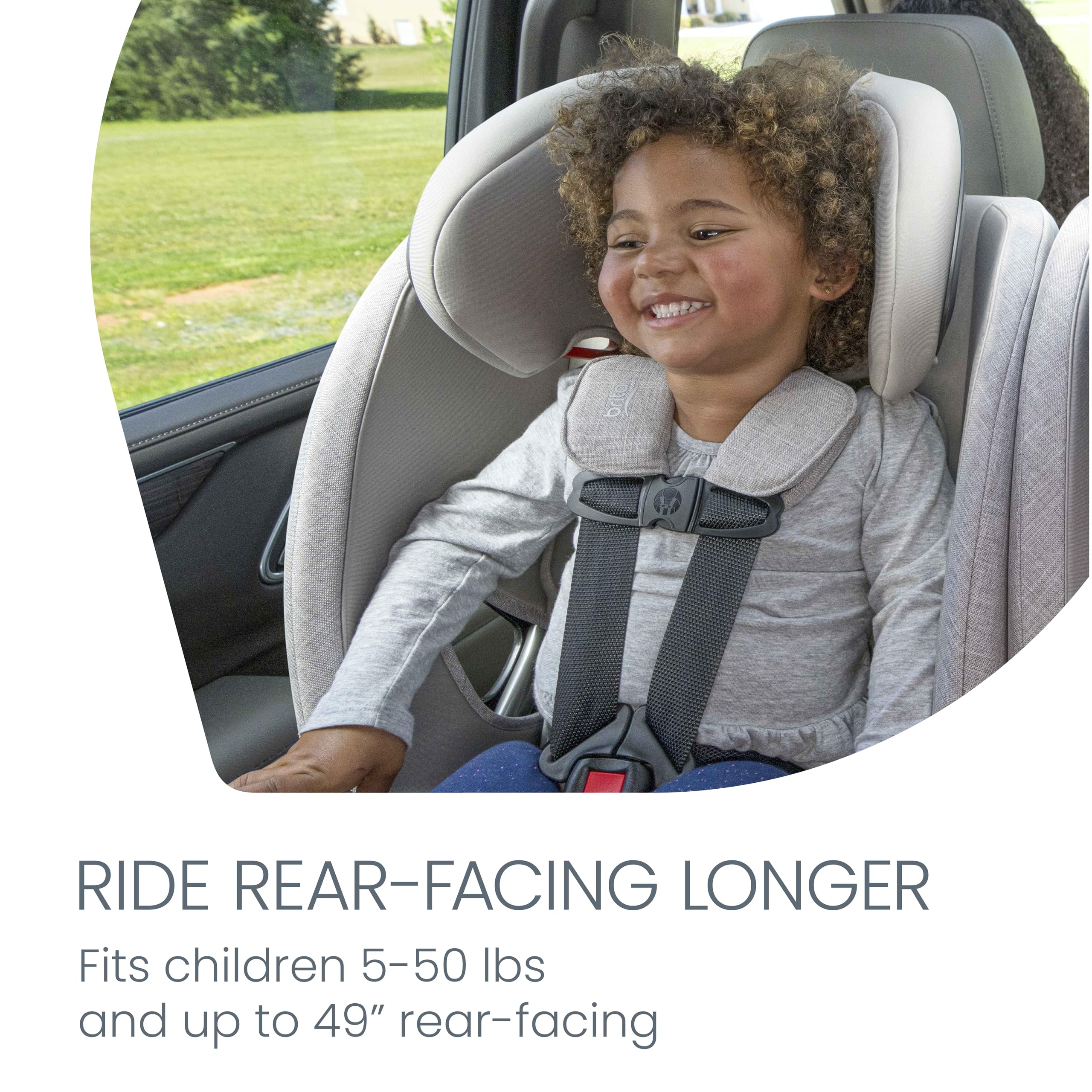 Britax One4Life Slim machine-washable cover simplifies cleaning after spills.