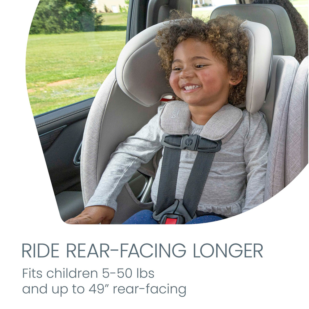 Britax One4Life Slim machine-washable cover simplifies cleaning after spills.