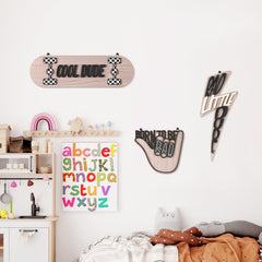 Briwooody Cool Dude wood sign showcases edgy style for playroom walls.