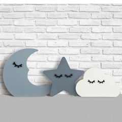 Briwooody Moon Stars Cloud nursery decor moon ornament adds gentle whimsy to baby rooms