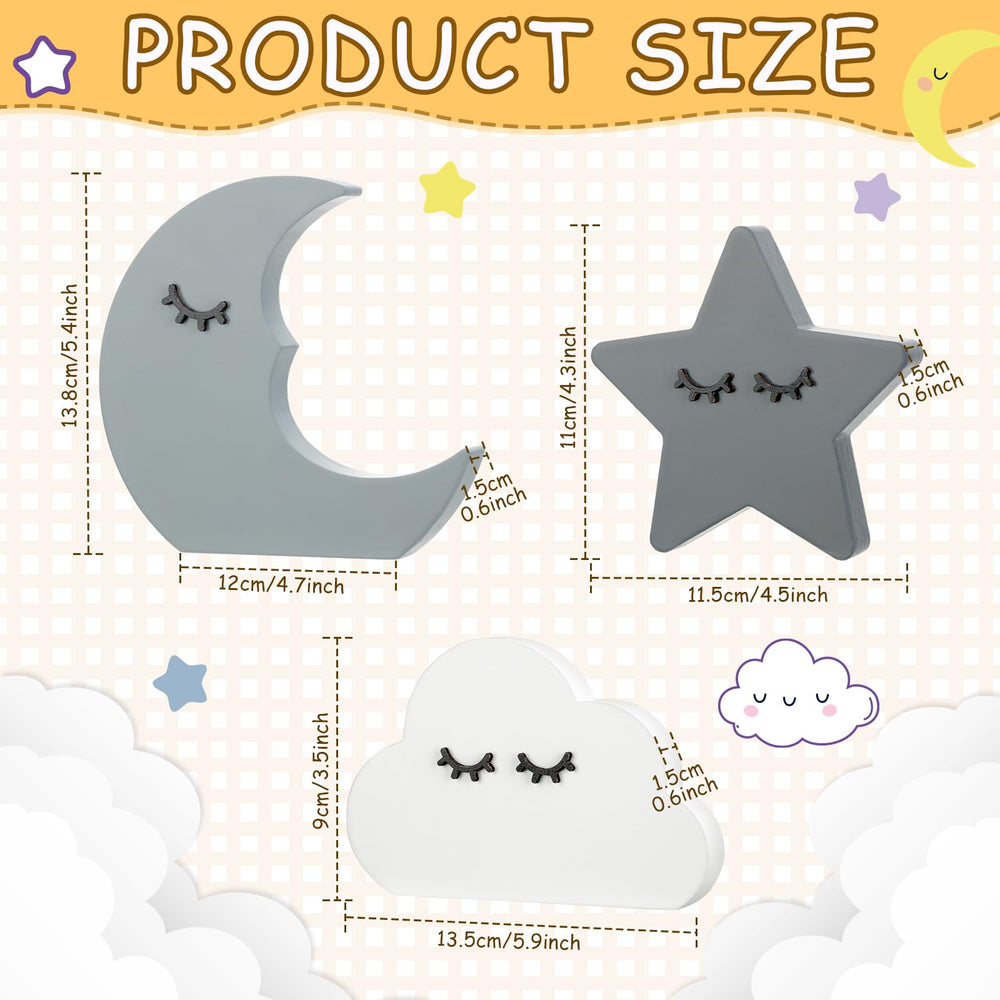 Briwooody Moon Stars Cloud decor star ornament enhances Nordic boho vibes in playrooms