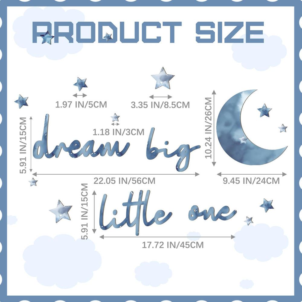 Briwooody star large blue decor brightens walls with dreamy sky theme