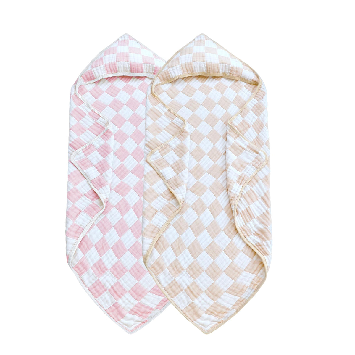 Brnabiou ultra-soft muslin hooded towel in cream for gentle post-bath warmth