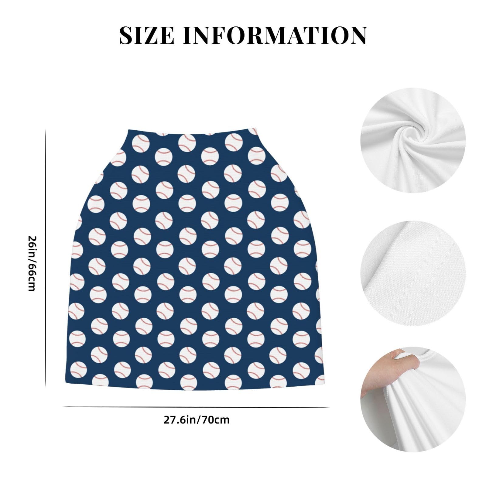 Broiteid baseball-blue fabric closeup shows soft breathable material