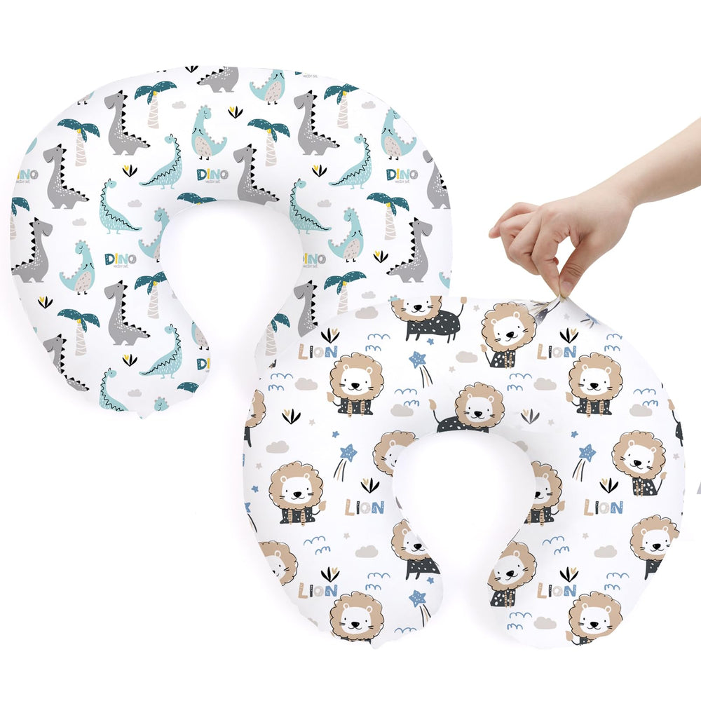 BROLEX 2pack dinosaur-pattern nursing pillow cover for easy-care nurseries