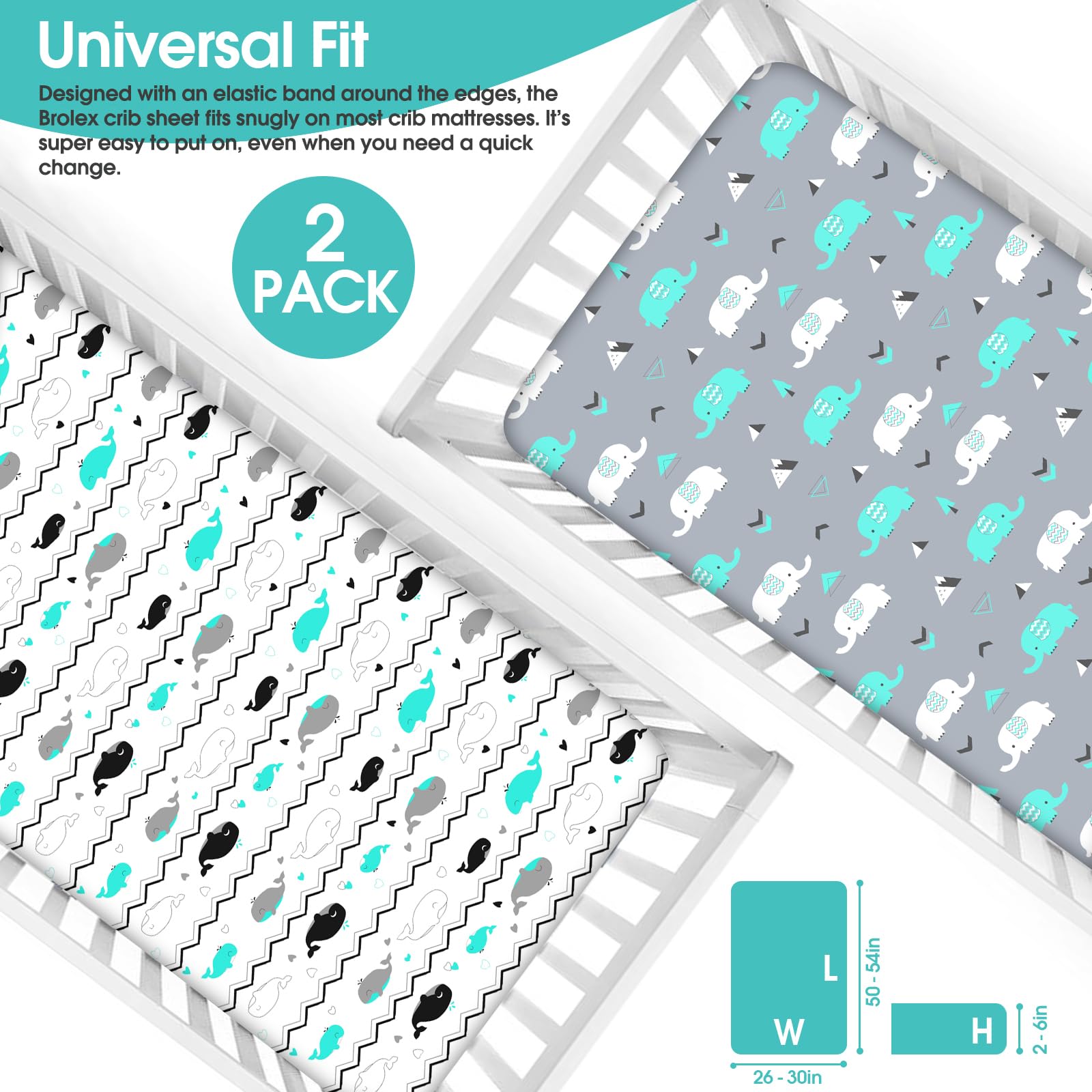 BROLEX baby fitted sheet pattern with vibrant colors for playful nursery decor