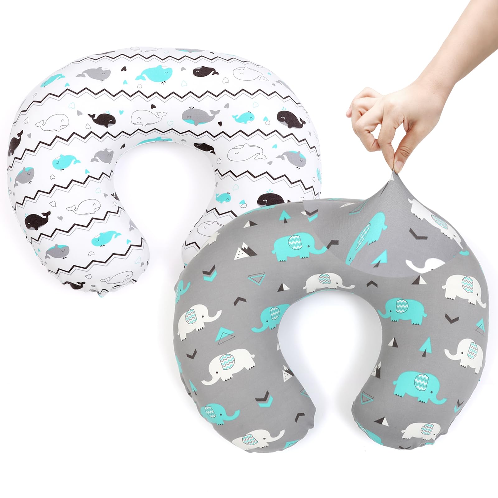 BROLEX baby nursing pillow cover elephant pattern delivers cozy support for feeding