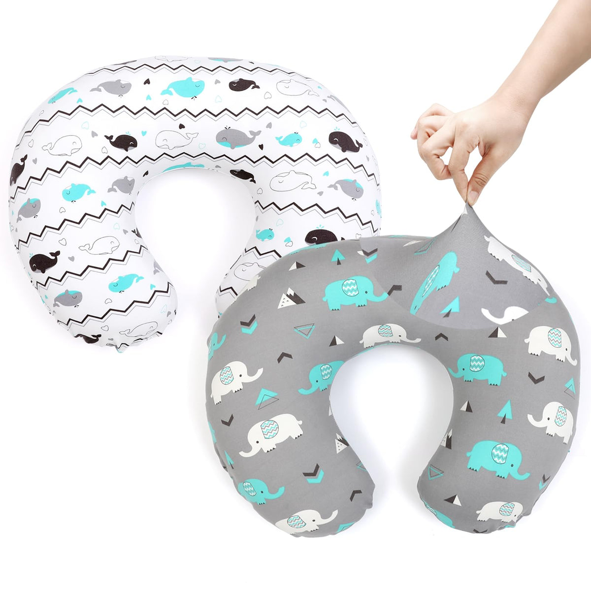 BROLEX baby nursing pillow cover elephant pattern delivers cozy support for feeding