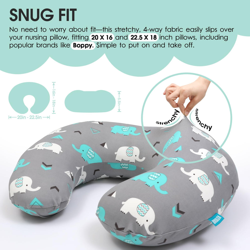 BROLEX baby nursing pillow cover whale design enhances nursery charm while gentle on skin