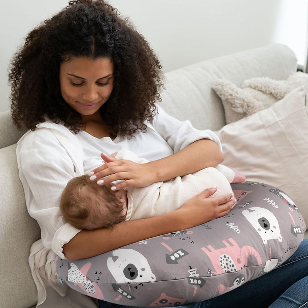 BROLEX baby nursing pillow covers durable fabric stays soft after washes.