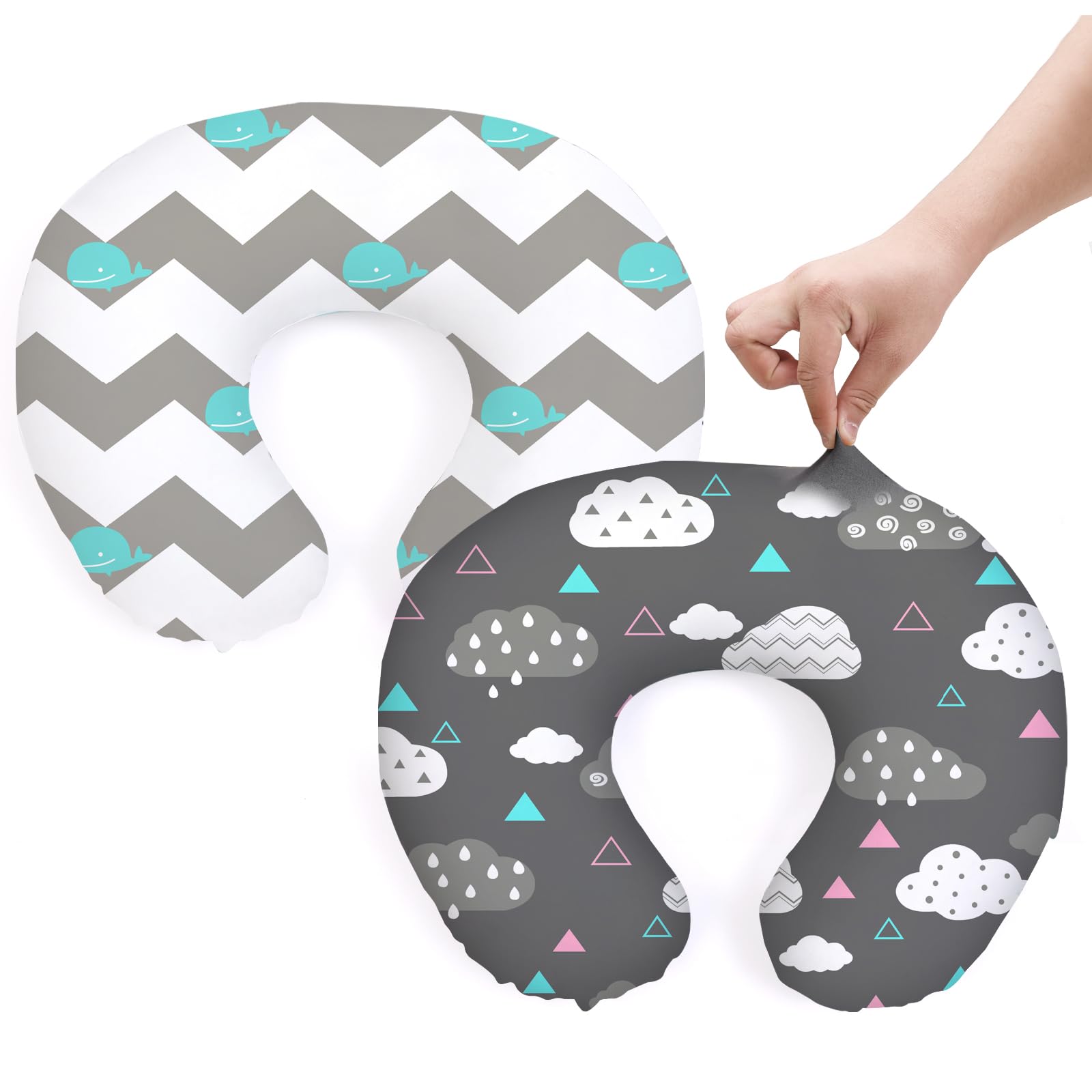 BROLEX baby nursing pillow covers front view whale cloud for comfortable breastfeeding sessions
