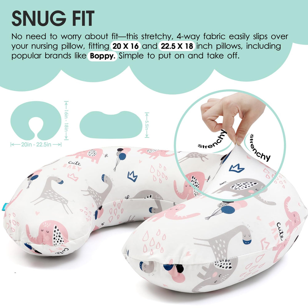 BROLEX boppy cover with elastic edge delivers a snug, slip-free fit.