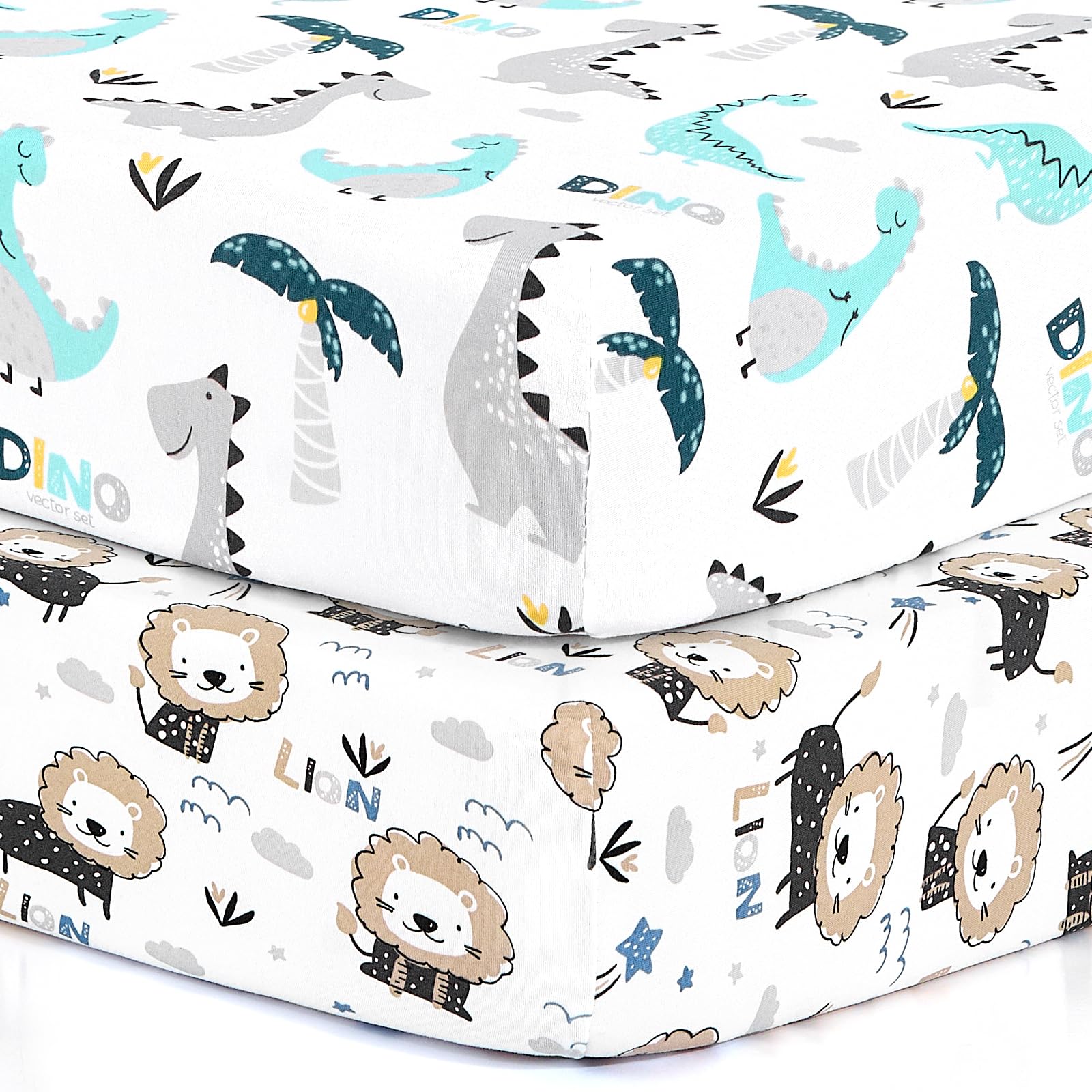 BROLEX pack n play sheets front view, ultra-soft breathable fabric for safe sleep.