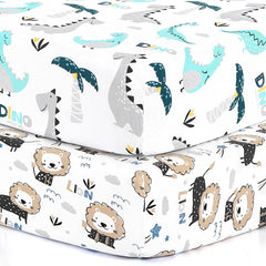 BROLEX pack n play sheets front view, ultra-soft breathable fabric for safe sleep.