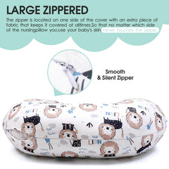 BROLEX soft-fabric nursing pillow cover closeup shows breathable, baby-friendly texture